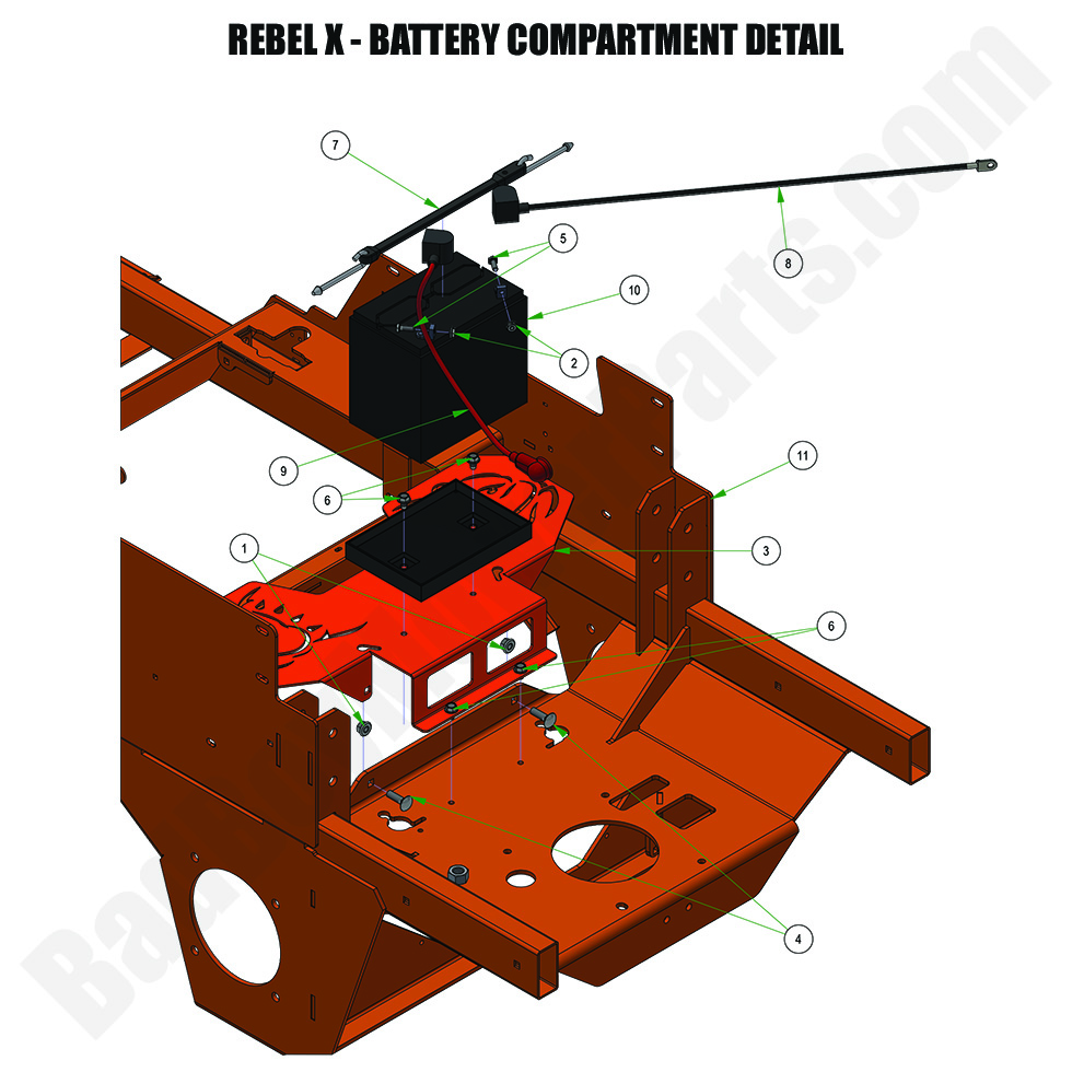 3444 - Bad Boy Mower Parts Lookup > 2024 > Rebel & Rebel X > Rebel X - Battery Detail